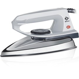 Bajaj DX-2 600W Dry Iron with Advance Soleplate and Anti-Bacterial German Coating Technology, Grey