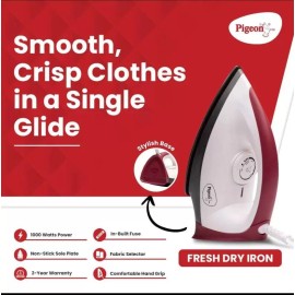 Pigeon fresh Automatic Electric 1000 W Dry Iron (Maroon, White)