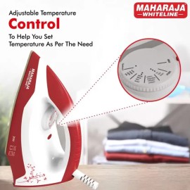 Maharaja Jazz 1000 W Dry Iron (Cherry Red & White)