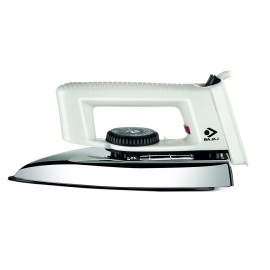 Bajaj Stainless Steel Popular Light Weight 1000W Dry Iron with Advance Soleplate and Anti-Bacterial German Coating Technology, White