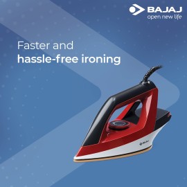 Bajaj Splendora 1100 Watts Dry Iron, Red & Black, Regular