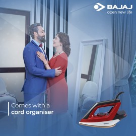 Bajaj Splendora 1100 Watts Dry Iron, Red & Black, Regular