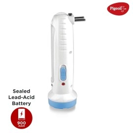 Pigeon Vega Led Emergency Rechargeable Lamp with 900 mAH and 4 Hours Backup,White,Medium Pigeon Vega Led Emergency Rechargeable Lamp with 900 mAH and 4 Hours Backup,White,Medium