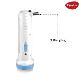 Pigeon Vega Led Emergency Rechargeable Lamp with 900 mAH and 4 Hours Backup,White,Medium Pigeon Vega Led Emergency Rechargeable Lamp with 900 mAH and 4 Hours Backup,White,Medium