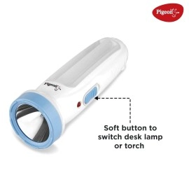 Pigeon Vega Led Emergency Rechargeable Lamp with 900 mAH and 4 Hours Backup,White,Medium Pigeon Vega Led Emergency Rechargeable Lamp with 900 mAH and 4 Hours Backup,White,Medium