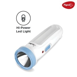 Pigeon Vega Led Emergency Rechargeable Lamp with 900 mAH and 4 Hours Backup,White,Medium Pigeon Vega Led Emergency Rechargeable Lamp with 900 mAH and 4 Hours Backup,White,Medium