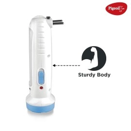 Pigeon Vega Led Emergency Rechargeable Lamp with 900 mAH and 4 Hours Backup,White,Medium Pigeon Vega Led Emergency Rechargeable Lamp with 900 mAH and 4 Hours Backup,White,Medium