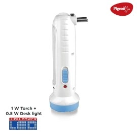 Pigeon Vega Led Emergency Rechargeable Lamp with 900 mAH and 4 Hours Backup,White,Medium Pigeon Vega Led Emergency Rechargeable Lamp with 900 mAH and 4 Hours Backup,White,Medium