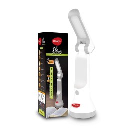 Pigeon Dhruv Shine 2 in 1 Desk and Torch Emergency Lamp with 1200 mAh and 8 Hours Backup (White, Pack of 1, Plastic)