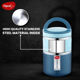 Pigeon Tiffin Box Warm And Fresh Stainless Steel Insulated Pack of 2 (Blue)