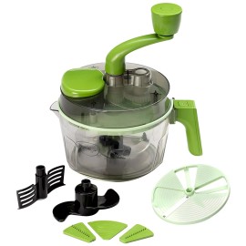 Pigeon Tornado Turbo Manual Chopper 1.5 L Used for Chopping,Atta Kneader,Slicing,Shredding and Whipping-Green,Large