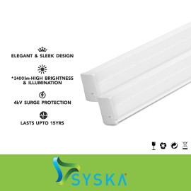 Syska T5 24W 6500K LED Tube Light Plastic Body (White,Pack of 1)