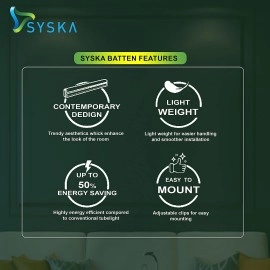 Syska T5 24W 6500K LED Tube Light Plastic Body (White,Pack of 1) Syska T5 24W 6500K LED Tube Light Plastic Body (White,Pack of 1)