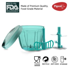 Pigeon Handy Chopper with 5 Stainless Steel Blades and 1 Plastic Whisker (14077,XL,Green)