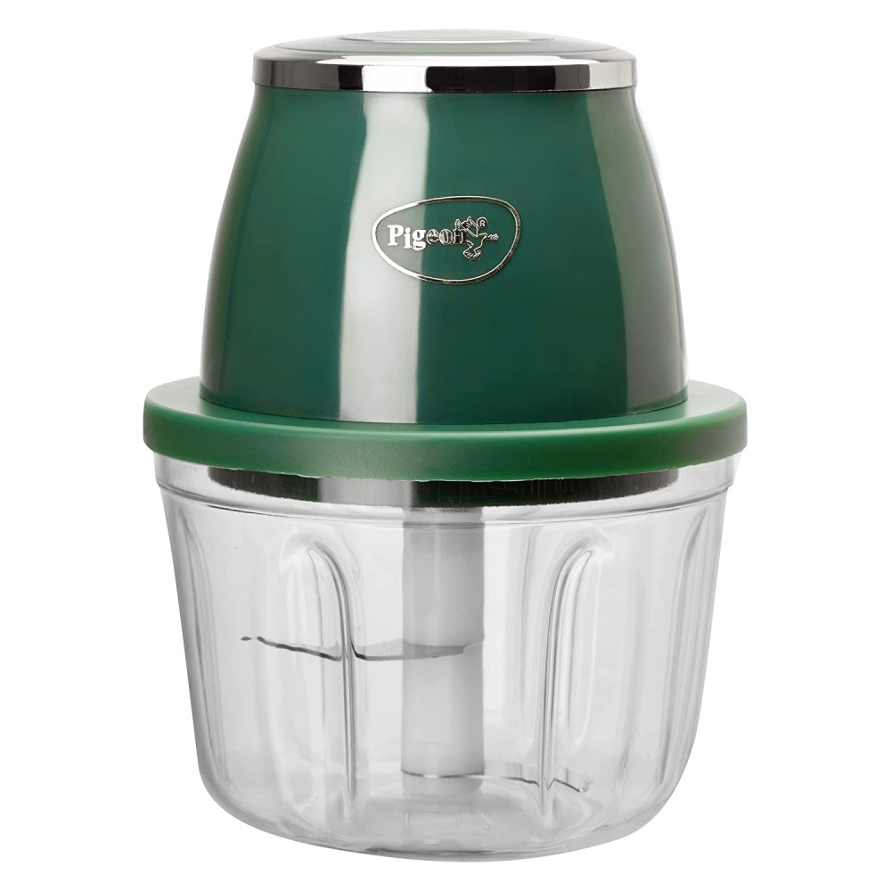 Pigeon Zoom Electric Chopper 350 ml,Portable with 3 Stainless Steel Blades for Effortlessly Chopping Vegetables and Fruits-Green,30 Watts